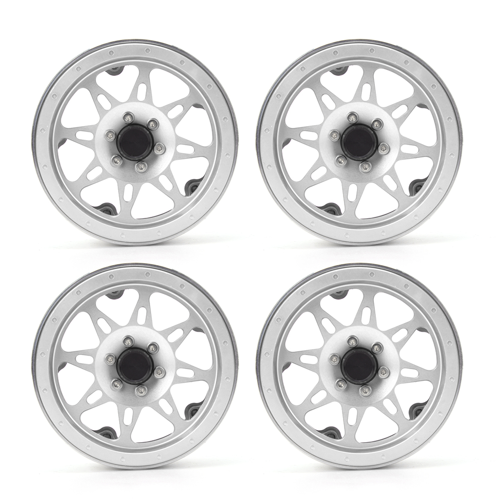Stück 2,2-zoll-radnaben Aus Aluminiumlegierung Für 1/10 Rc-cars, Silbernes Zubehör