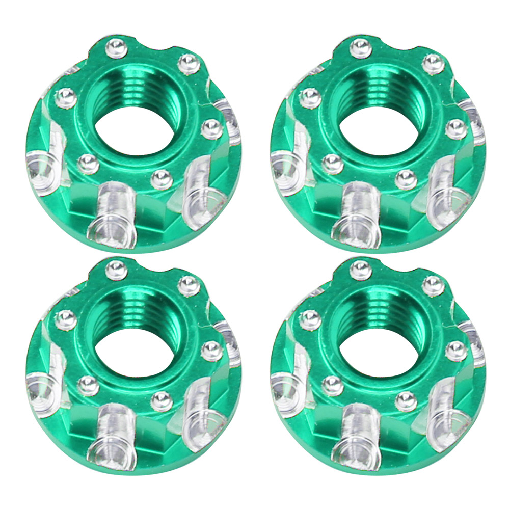 4-teiliges Set M4-sechskantmuttern Aus Aluminiumlegierung Für 1/10 Rc-cars Hsp Sakura D3 D4 – Grün