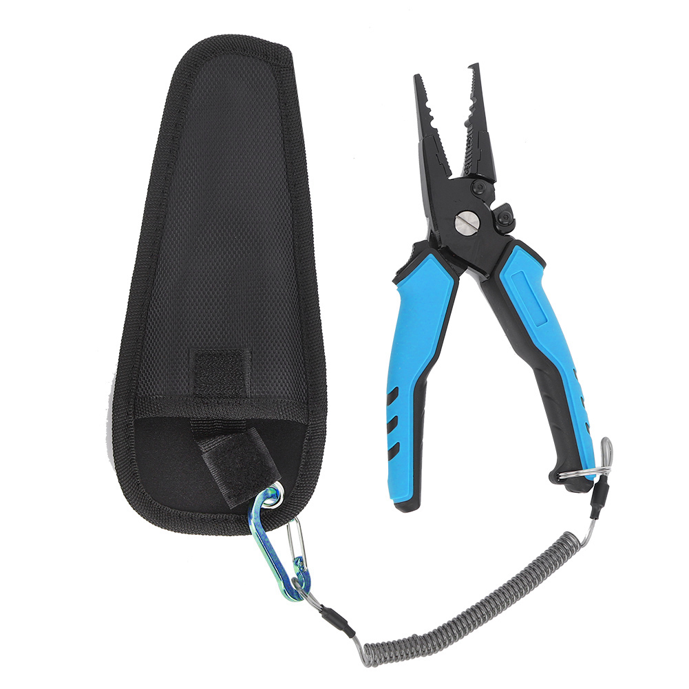 Angelzange Aus Aluminiumlegierung Mit Rutschfestem Griff Und Schnurabschneider (fg-1044 Blau)