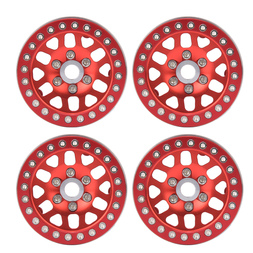 Stück 1,9-zoll-aluminiumfelgen Für D90 Trx4 1/10 Rc-car, Rot