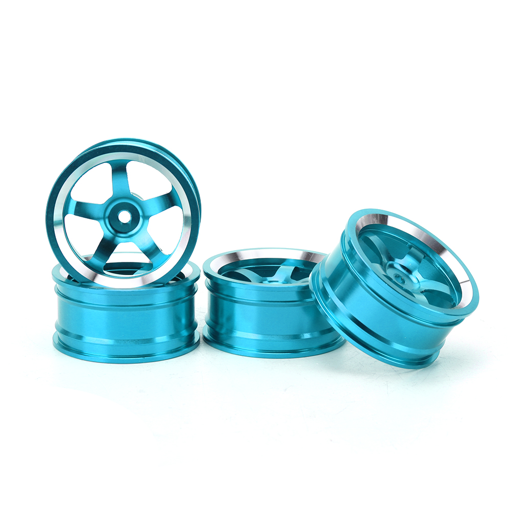 Stück 1/10-scale-aluminiumfelgen Für Hsp 94123 Rc-car, Blaues Drift-zubehör