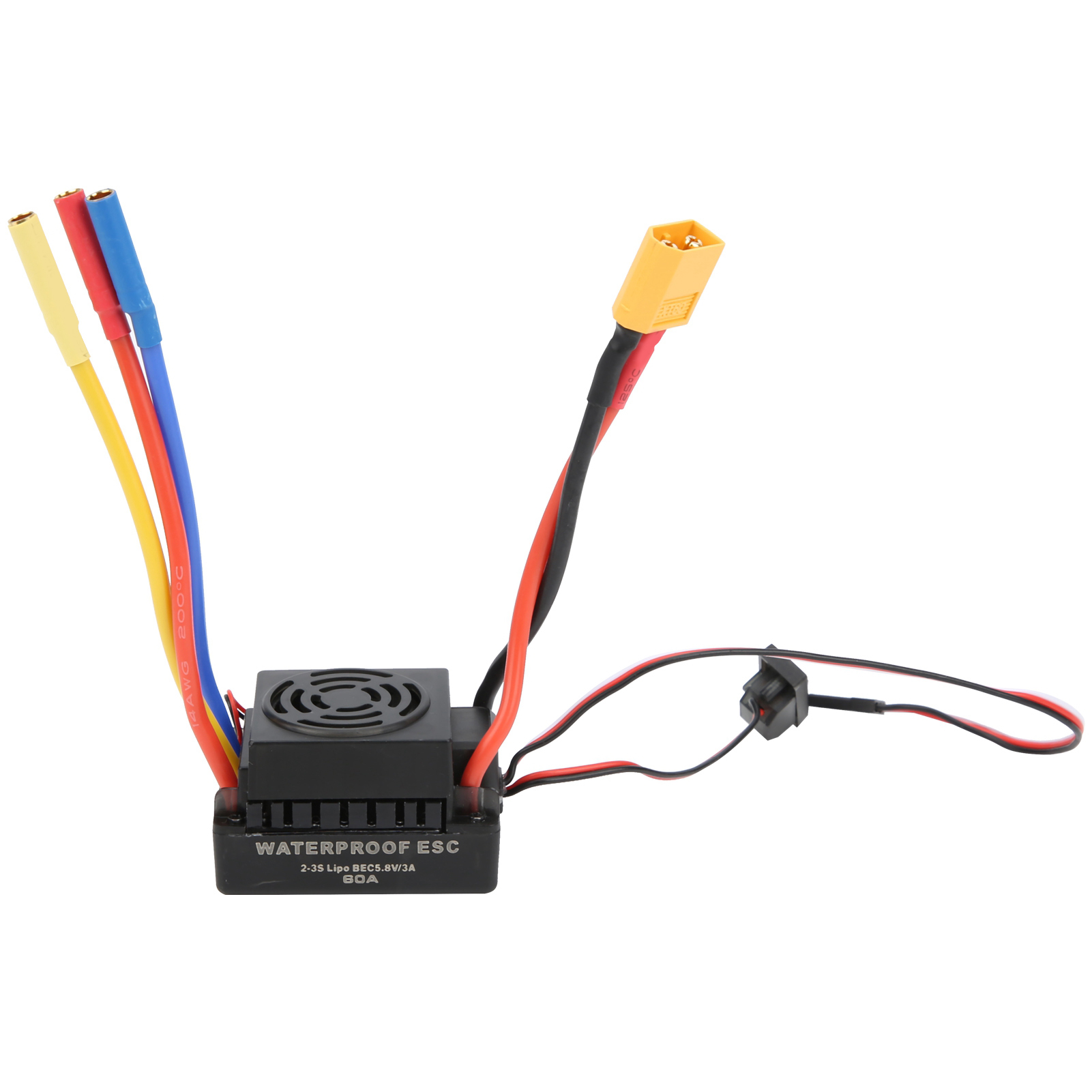 Wasserdichter 60a Brushless-regler Für 1/10 Rc-modelle Scx10 Mit Xt60-anschluss