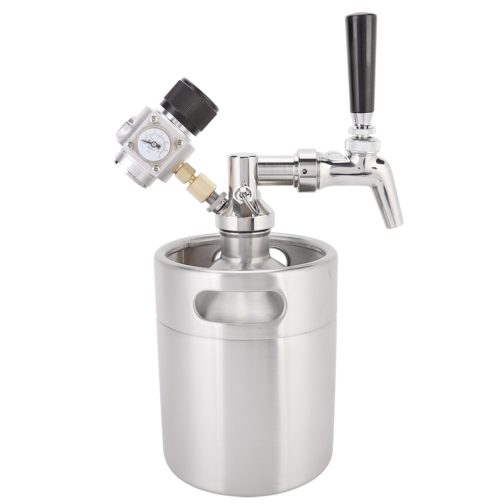 2-liter-mini-bierfass-set Aus Edelstahl Mit Zapfhahn, Speer Und Manometer Für Das Heimbrauen