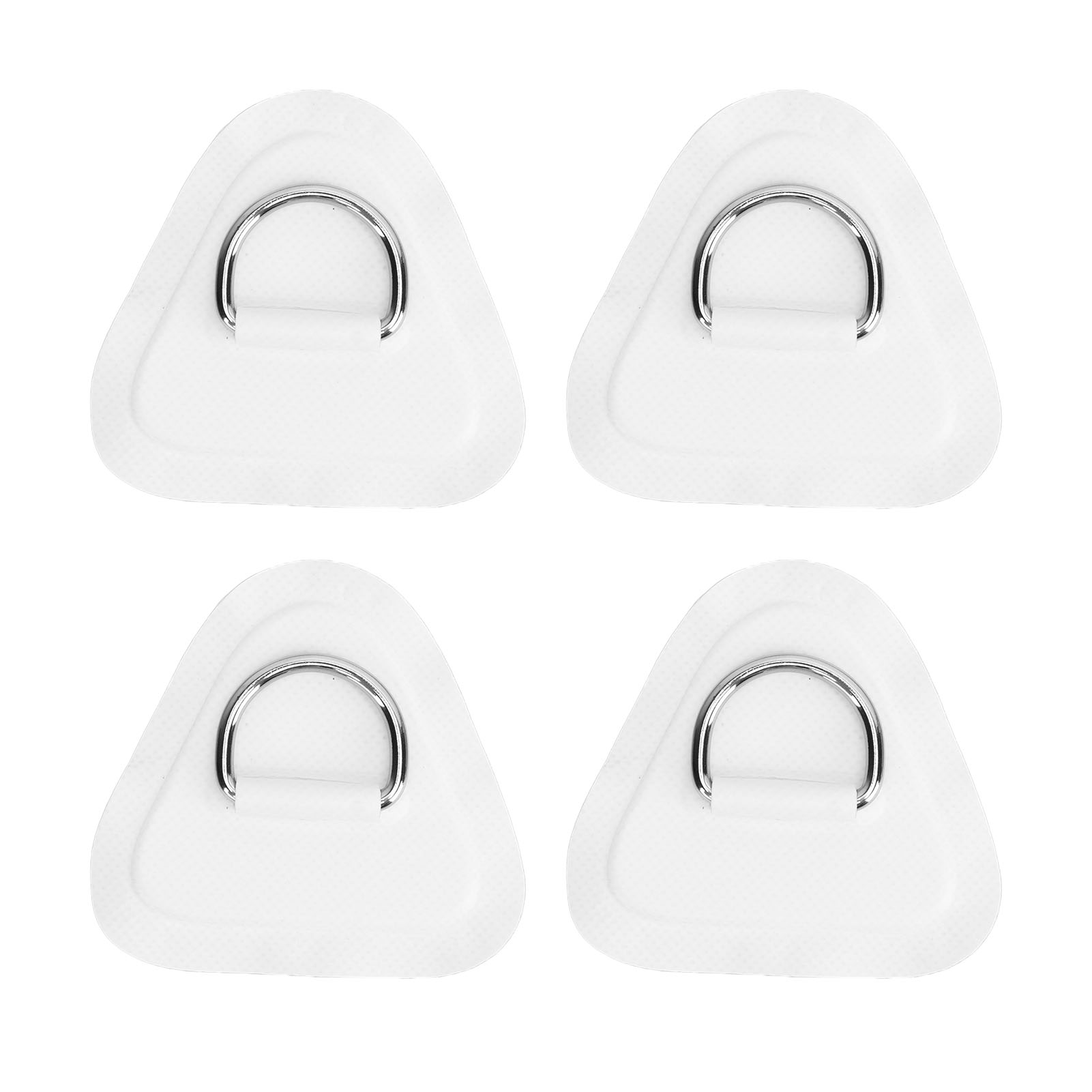 4-teiliges Set D-ring-reparaturflicken Aus Edelstahl Für Schlauchboote, Surfbretter, Beiboote Und Stand-up-paddle-boards – Weiß