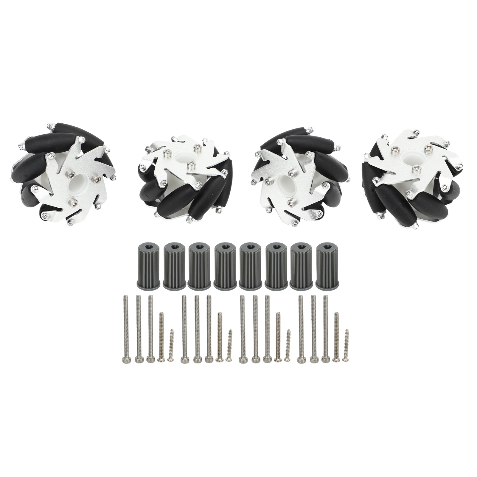 Omnidirektionale 60-mm-räder Aus Aluminiumlegierung – 4er-set (2 Links, 2 Rechts) Für Robotik