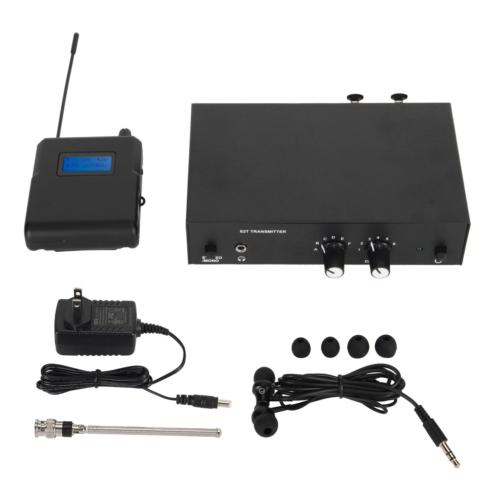 Anleon S2t Drahtloses Audioüberwachungssystem 670–680 Mhz Sender/empfänger Mit Kopfhörern 100–240 V Us-stecker