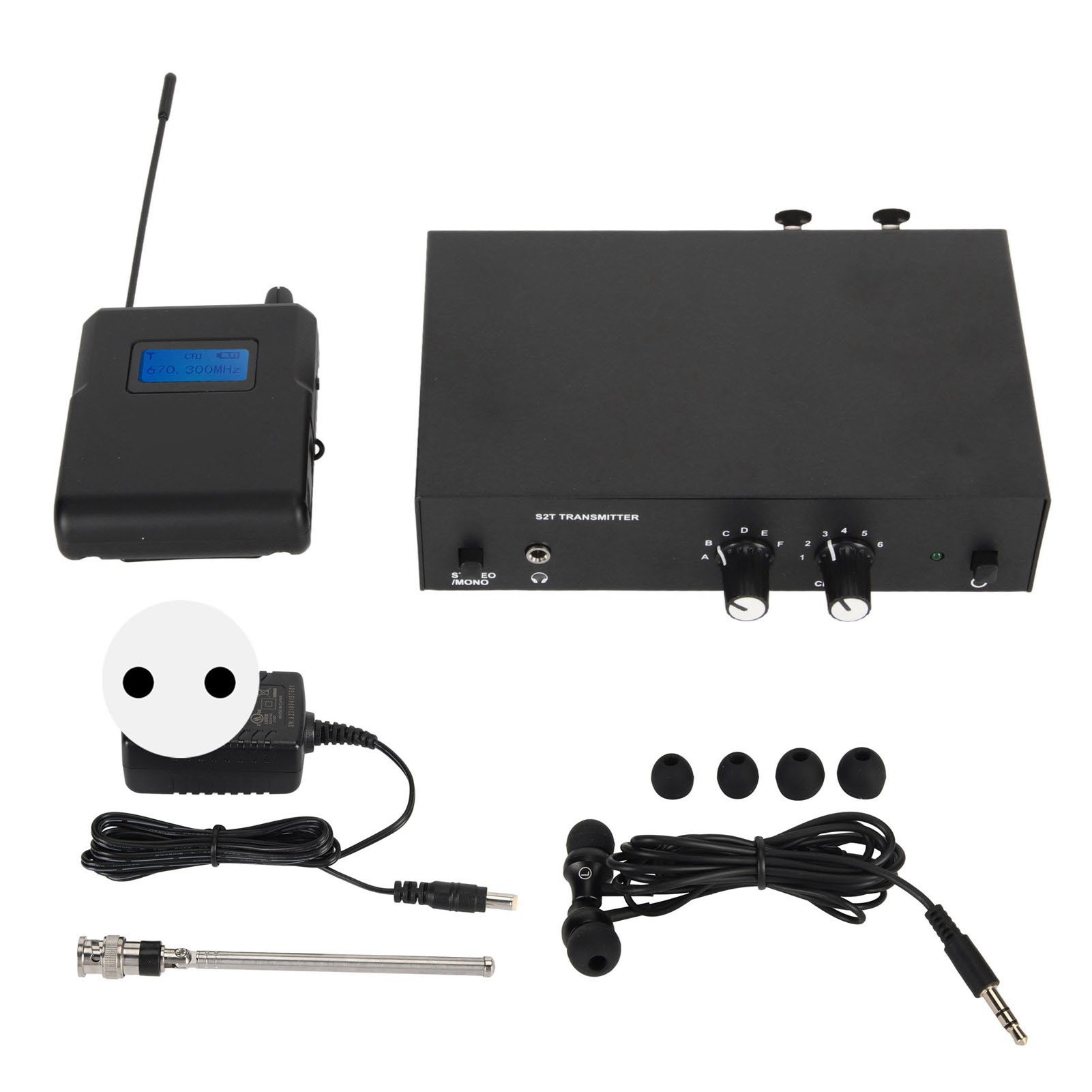 Anleon S2t 670–680 Mhz Stereo-funküberwachungssystem Mit Kopfhörern, Sender Und Empfänger, 100–240 V Eu-stecker