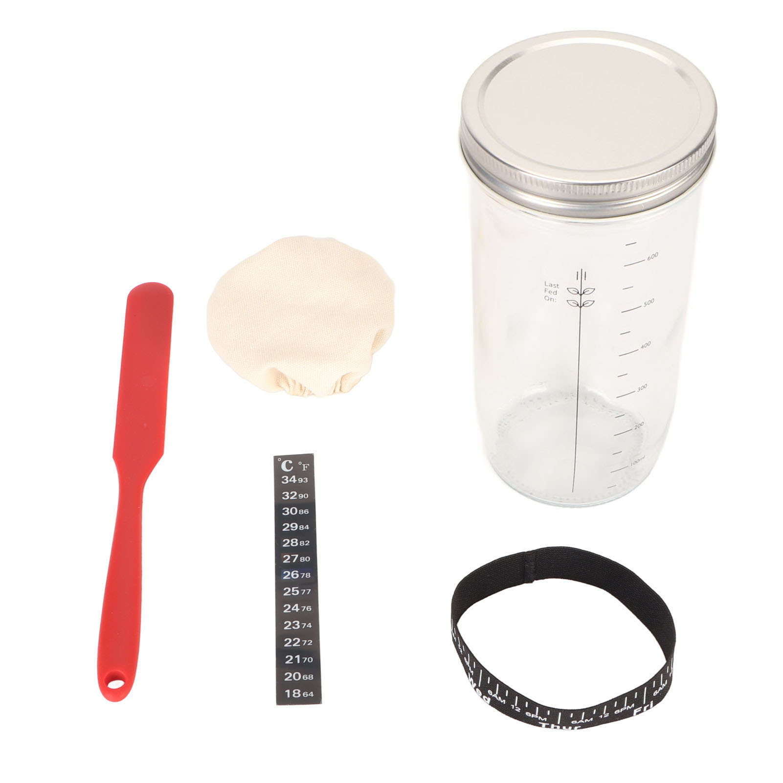 Sauerteig-starterset – 700-ml-glas Mit Komplettem Zubehör Für Die Natürliche Fermentation