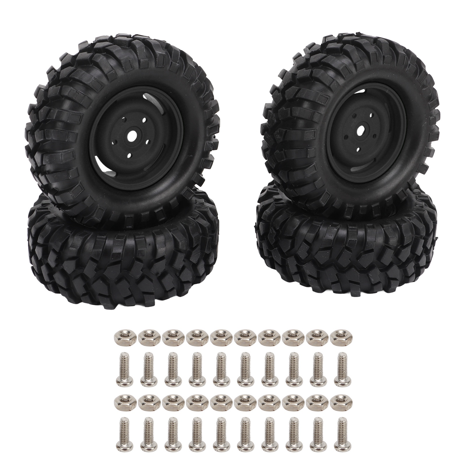 Schwarze 96-mm-gummireifen Für Geländewagen Und Bergautos – 4er-set