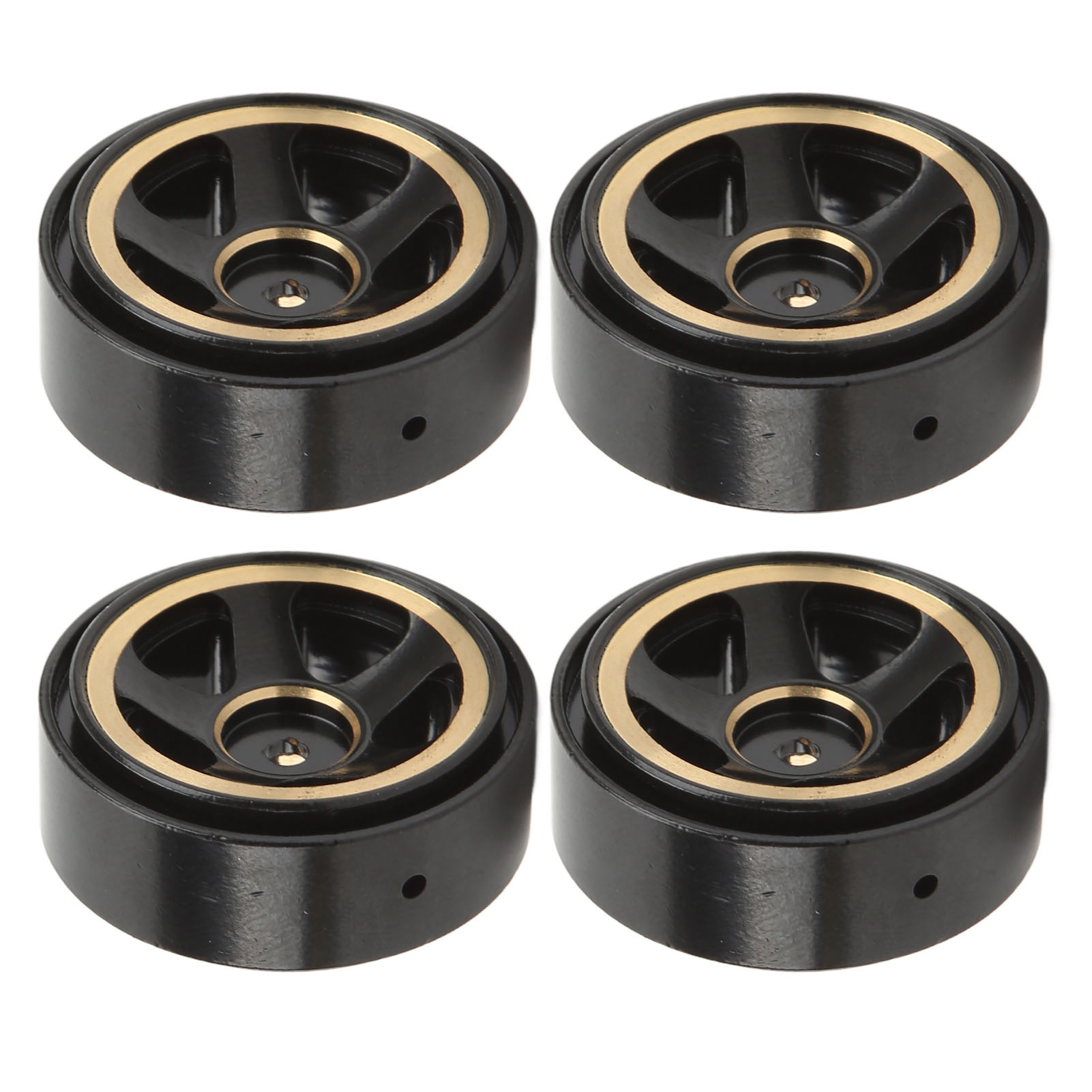 Beadlock-felgen, Klebstofffrei, Messing, Für Fms Fcx24 1/18 1/24 Rc-car, Upgrade-teile, Schwarz - 4 Stück