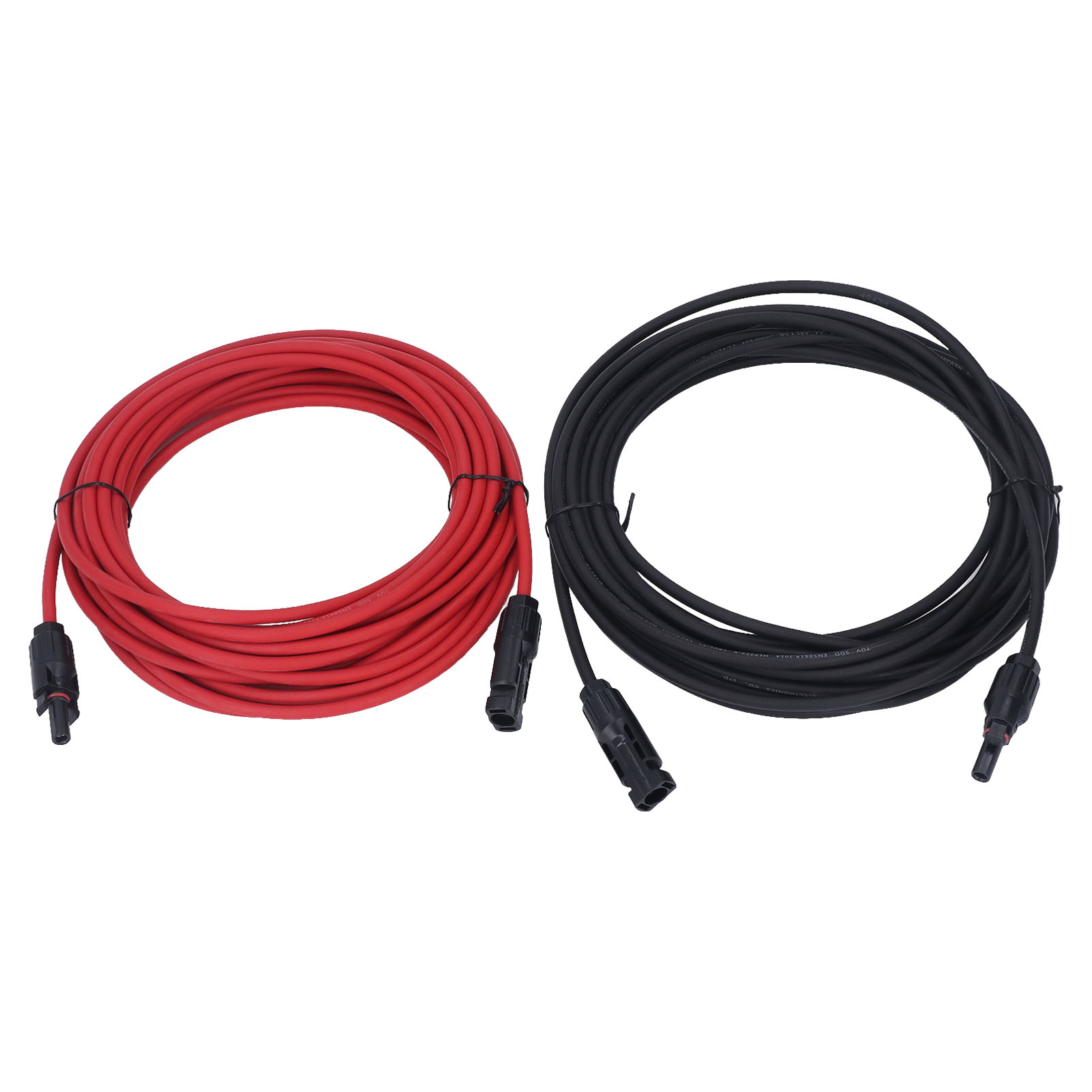 Zweiteiliges, Schwarzes Und Rotes Solar-verlängerungskabel (12 Awg, 4 Mm²) Mit Mc4-steckern (männlich/weiblich), 1000 V Dc, 10 M Länge