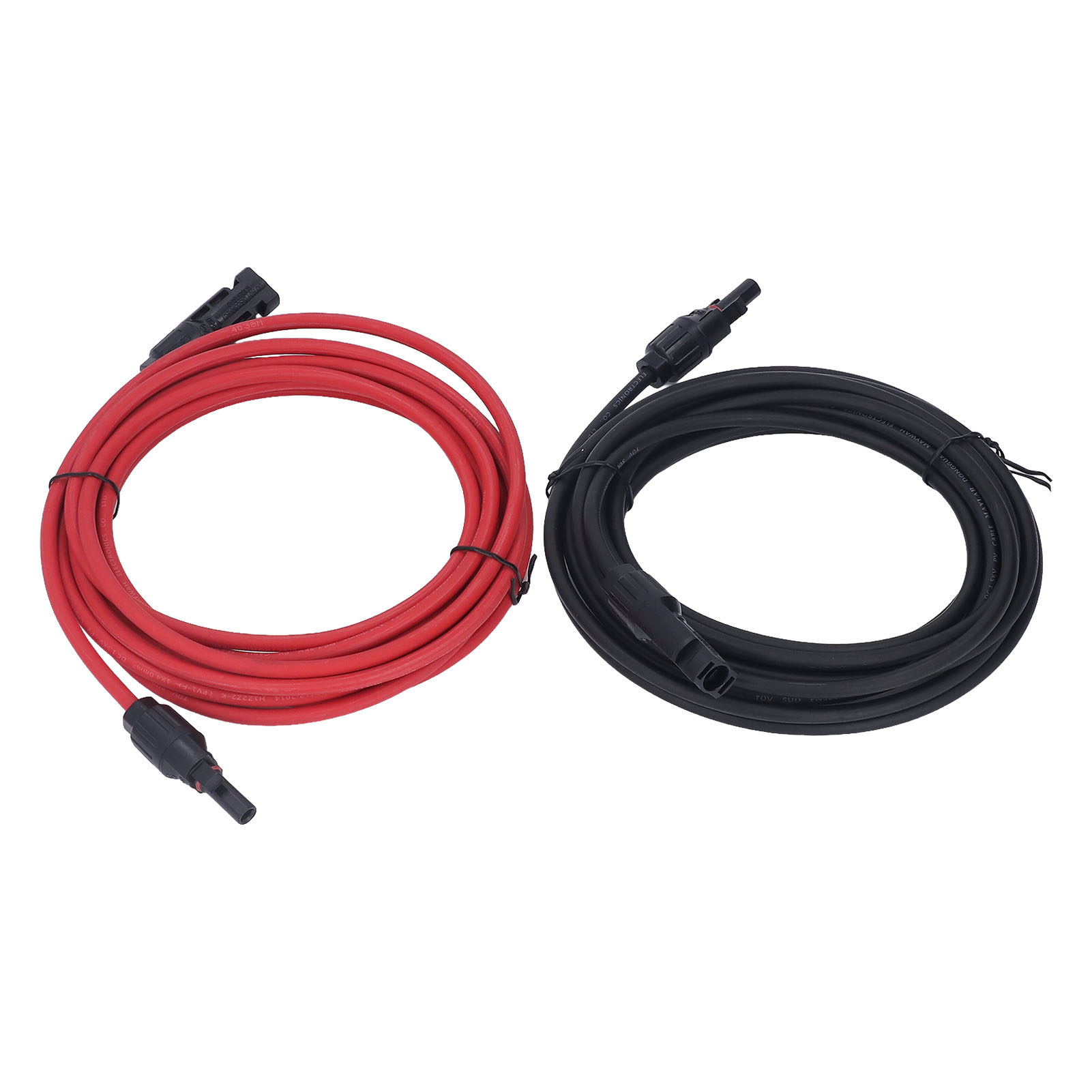 2-teiliges 12awg 4mm² Schwarzes Und Rotes Solar-verlängerungskabel Mit Stecker/buchse, 1000 Vdc, 5 M / 16,4 Ft Länge