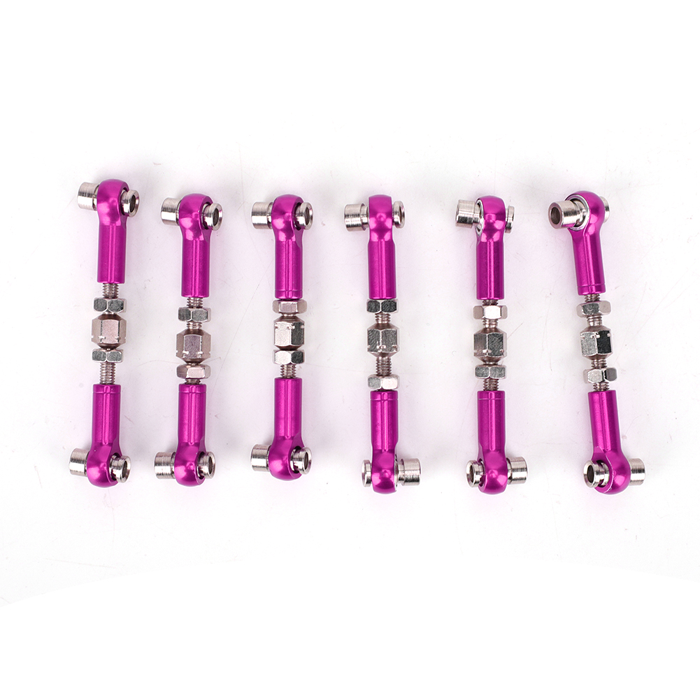 6-teiliges, Verstellbares Lenkstangenset Für 1/10 Rc-servos, 47 Mm, Touring Buggy Zubehör, Lila