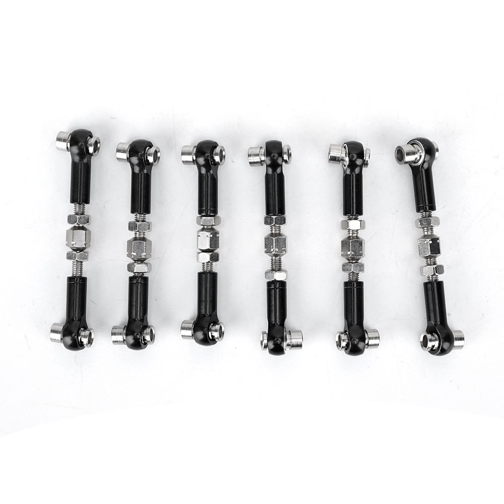 6-teiliges, Verstellbares Lenkstangenset Für 1/10 Rc-car-servos, Buggy-touring, 47 Mm, Schwarz