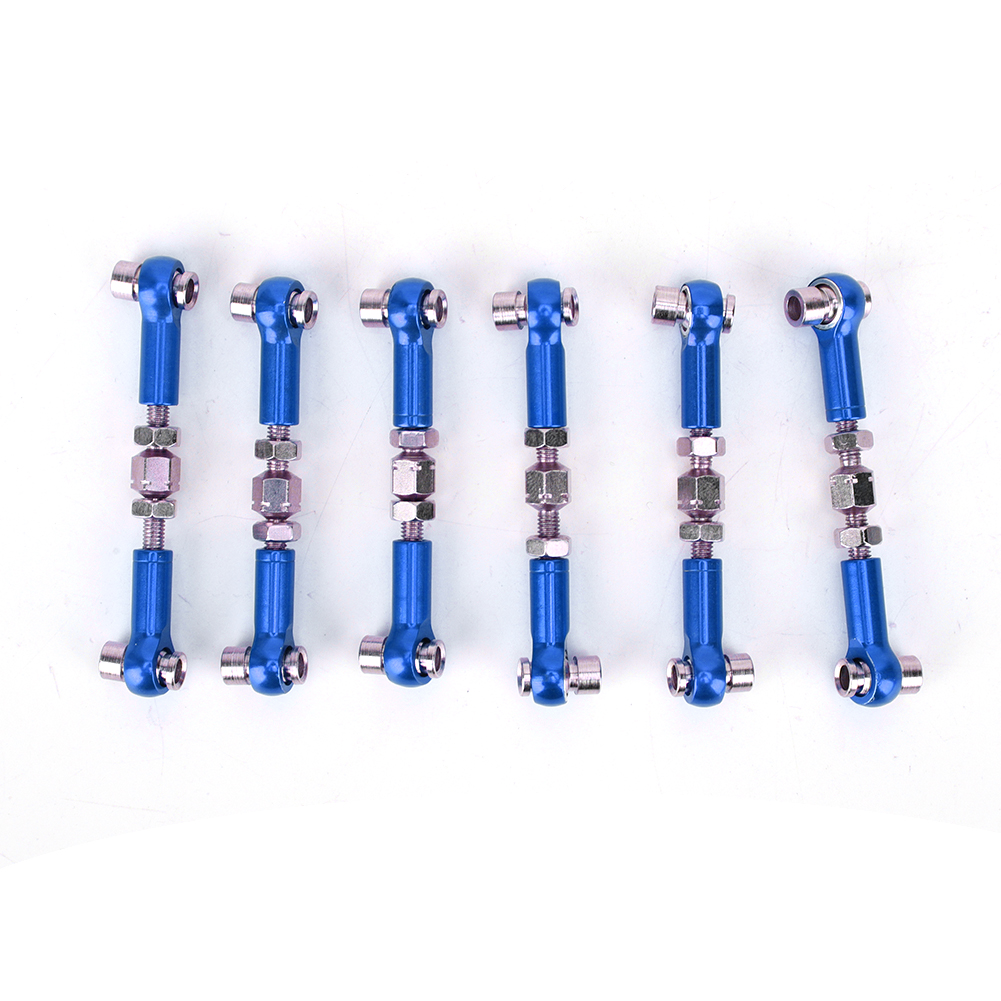 6-teiliges, Verstellbares Lenkstangenset Für 1/10 Rc-cars Und Touring Buggys, 47 Mm Länge, Dunkelblaues Zubehör