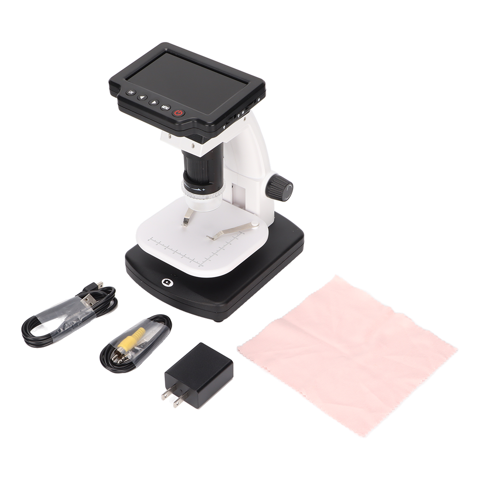 Digitales 4-zoll-lcd-mikroskop, 1200-fache Vergrößerung, Mit 12-mp-sensor Und 1080p-video Für Pc, 100–240-v-us-stecker