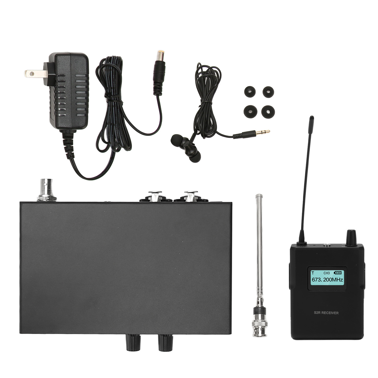 Anleon S2t Drahtloses Audioüberwachungssystem 570–590 Mhz Sender/empfänger Mit Kopfhörern 100–240 V Us-stecker