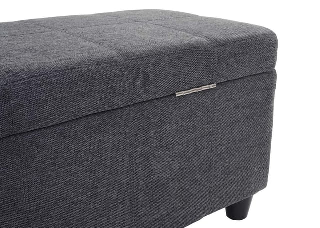 BERLINLODGE Aufbewahrungs-Truhe Lars 45x114x45cm Stoff/Textil Dunkelgrau
