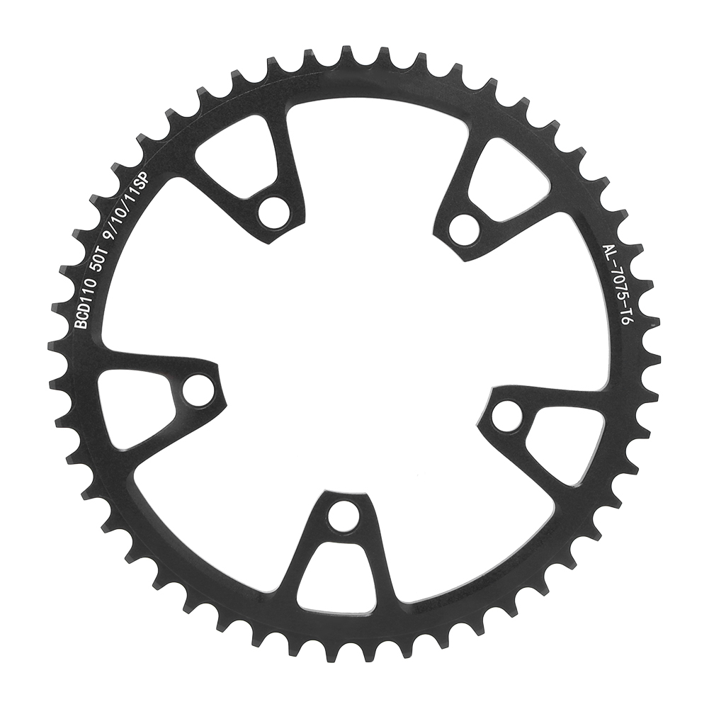 Einzelner Scheibenbremsbelag 110 Bcd Aus Schwarzer Aluminiumlegierung Für Mountainbikes, 50 Zähne - Fahrradwerkzeugzubehör