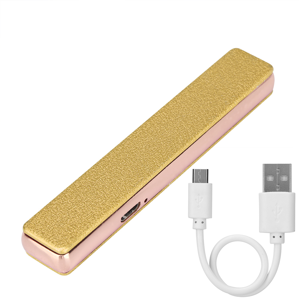 Usb-wiederaufladbares Zigarettenanzünder Mit Stromkabel, Goldenes Elektronisches Feuerzeug