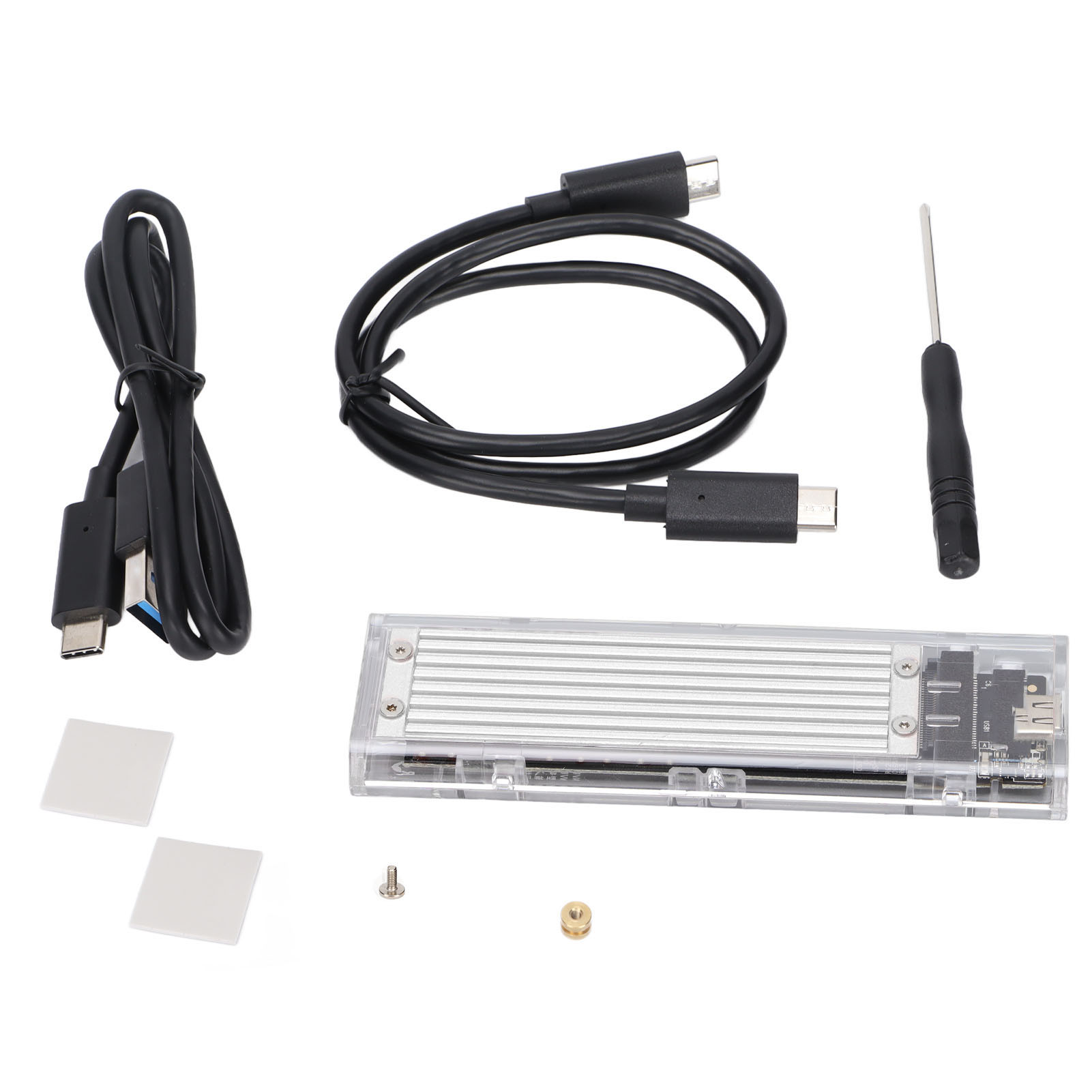 Nvme M.2 Auf Usb Typ-c 10 Gbit/s Konvertergehäuse, Transparent Silber