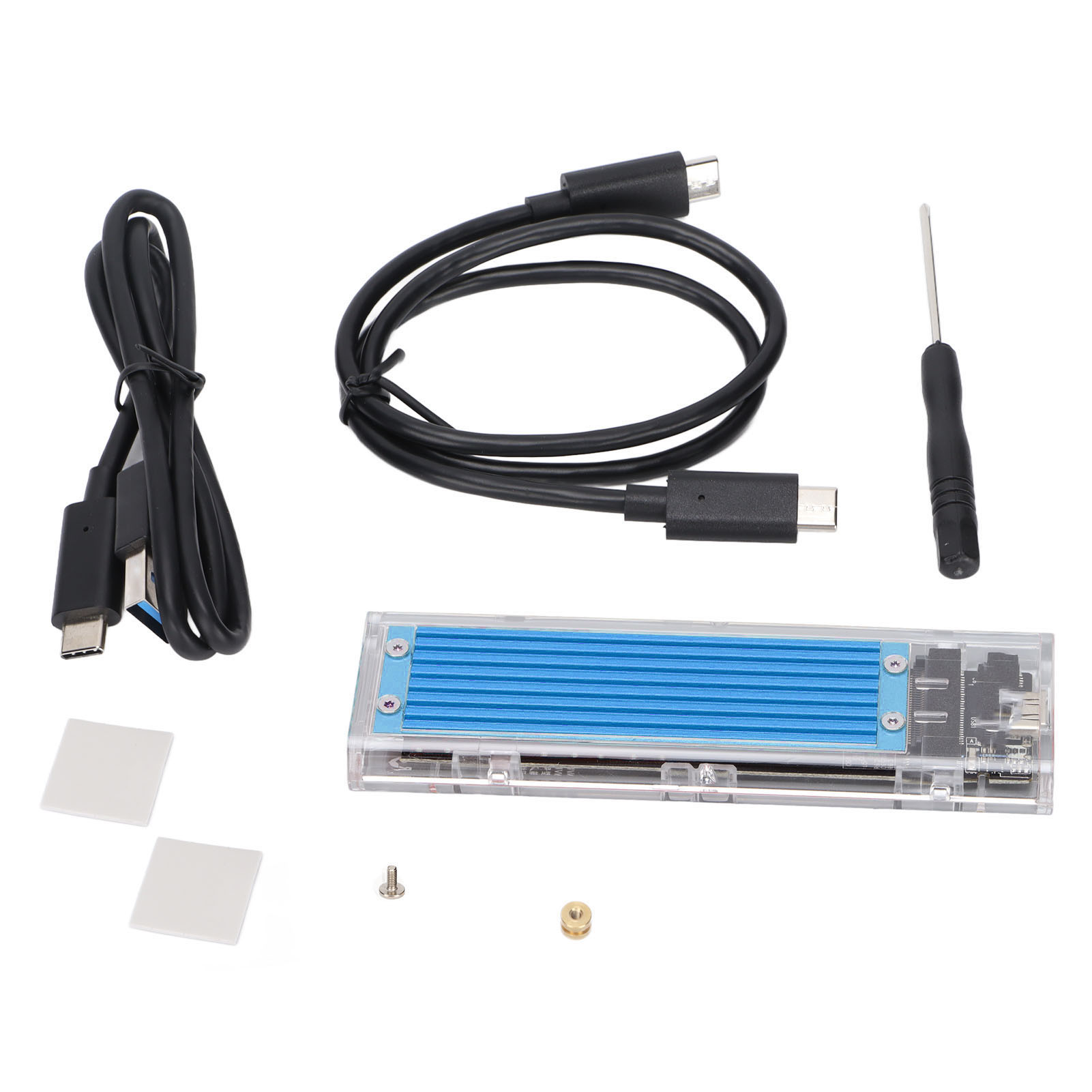 Transparentes Blaues Nvme M.2 Auf Usb Typ-c 10 Gbit/s Adaptergehäuse Für Externe Festplatte