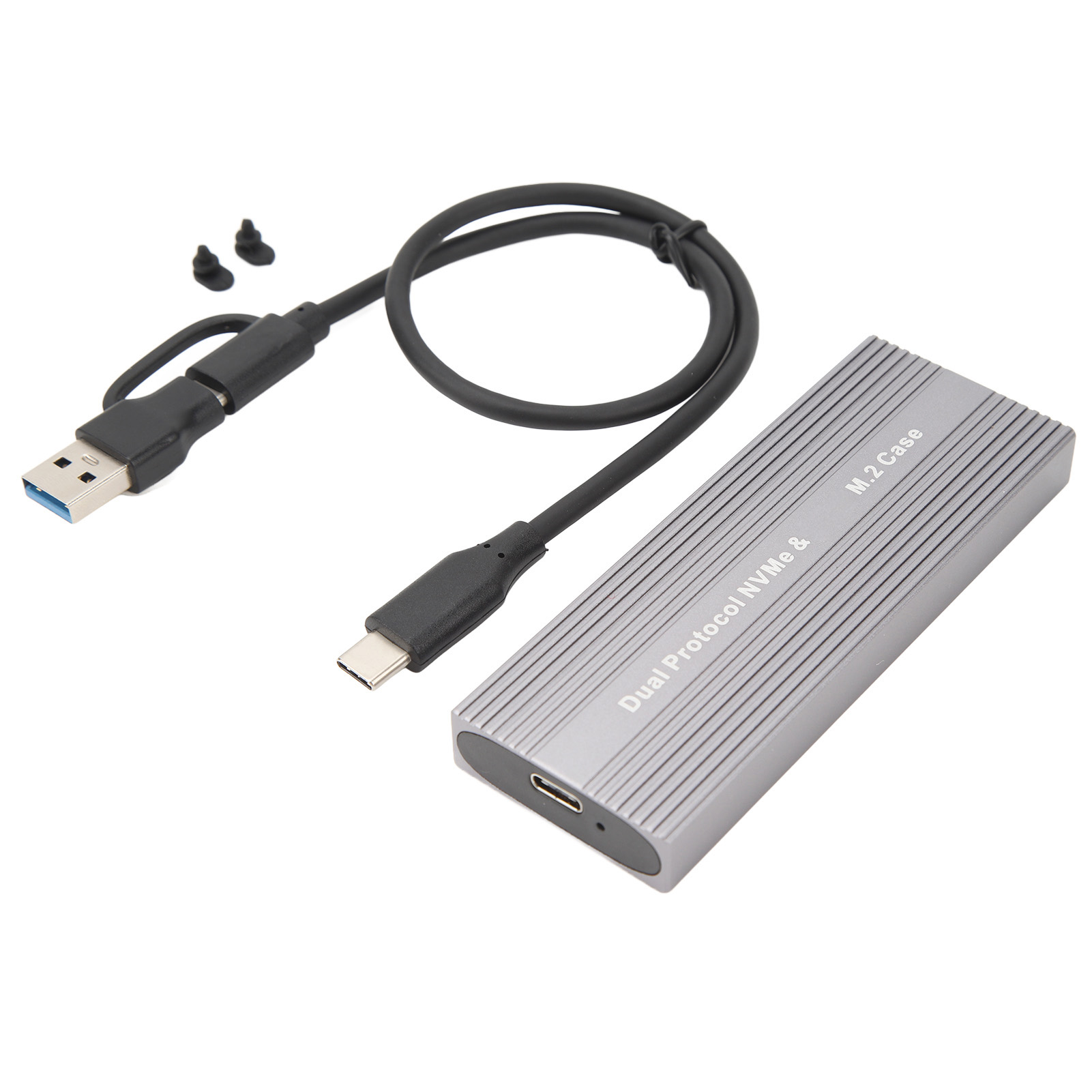 M.2 Nvme/ngff Usb-c 10 Gbit/s Uasp Ssd-gehäuse, Kompatibel Mit 2230/2242, Dual-otg-kabel, Werkzeuglose Installation