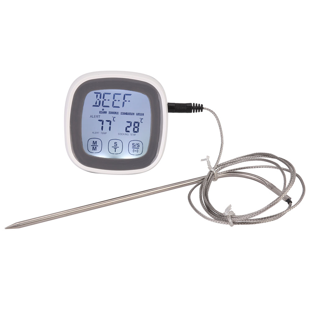 Digitales Kochthermometer Mit Sonde Für Lebensmittel Und Fleisch, Integrierter Timer