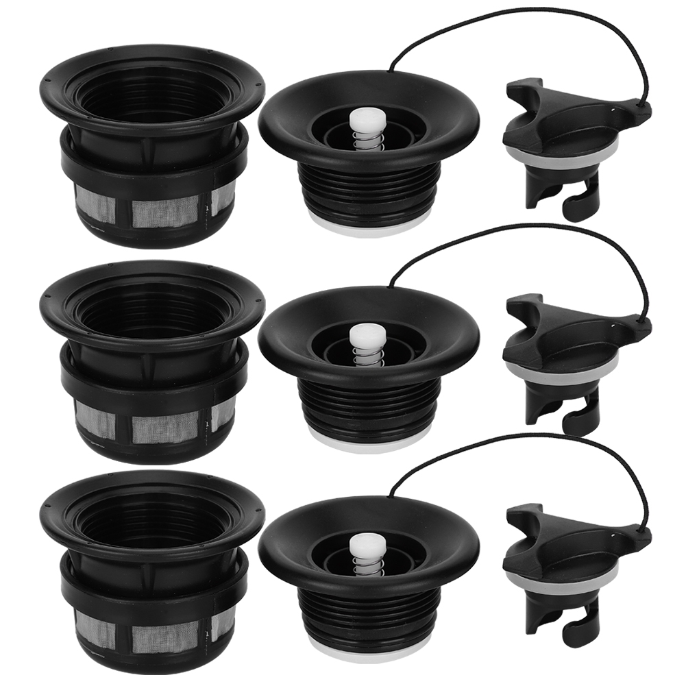 3-teiliges Sicherheitsventil Mit Filter Für Aufblasbare Zelte, Boote Und Kajaks, Schwarz