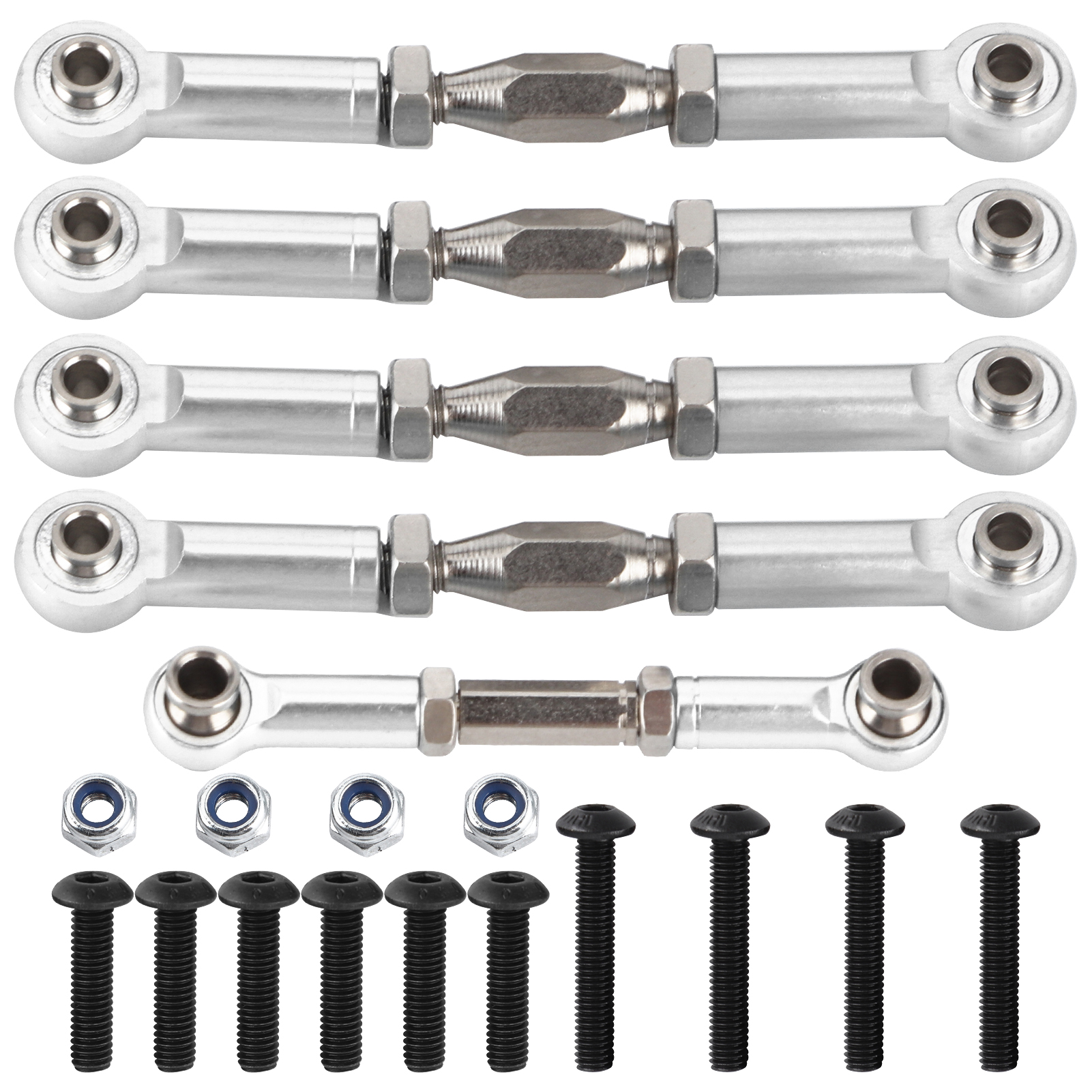 5-teiliges Spurstangenset Aus Aluminiumlegierung Für Redcat Xte 1/10, Silber, Rc-car-zubehör