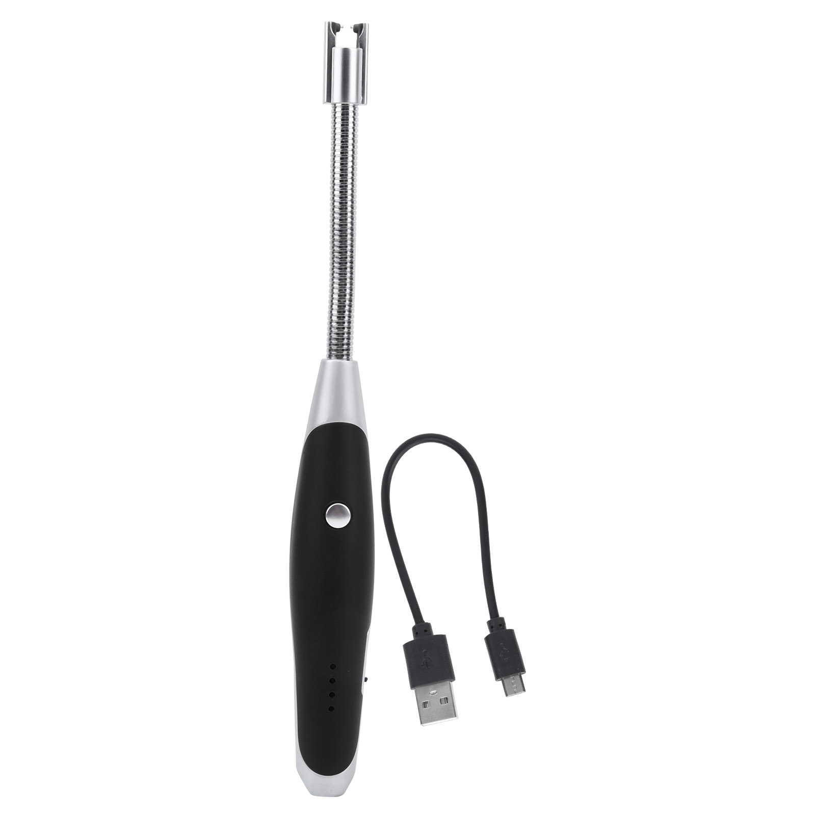Usb-bogenfeuerzeug Mit Flaschenöffner Für Küche, Outdoor-aktivitäten Und Grillen, Schwarz