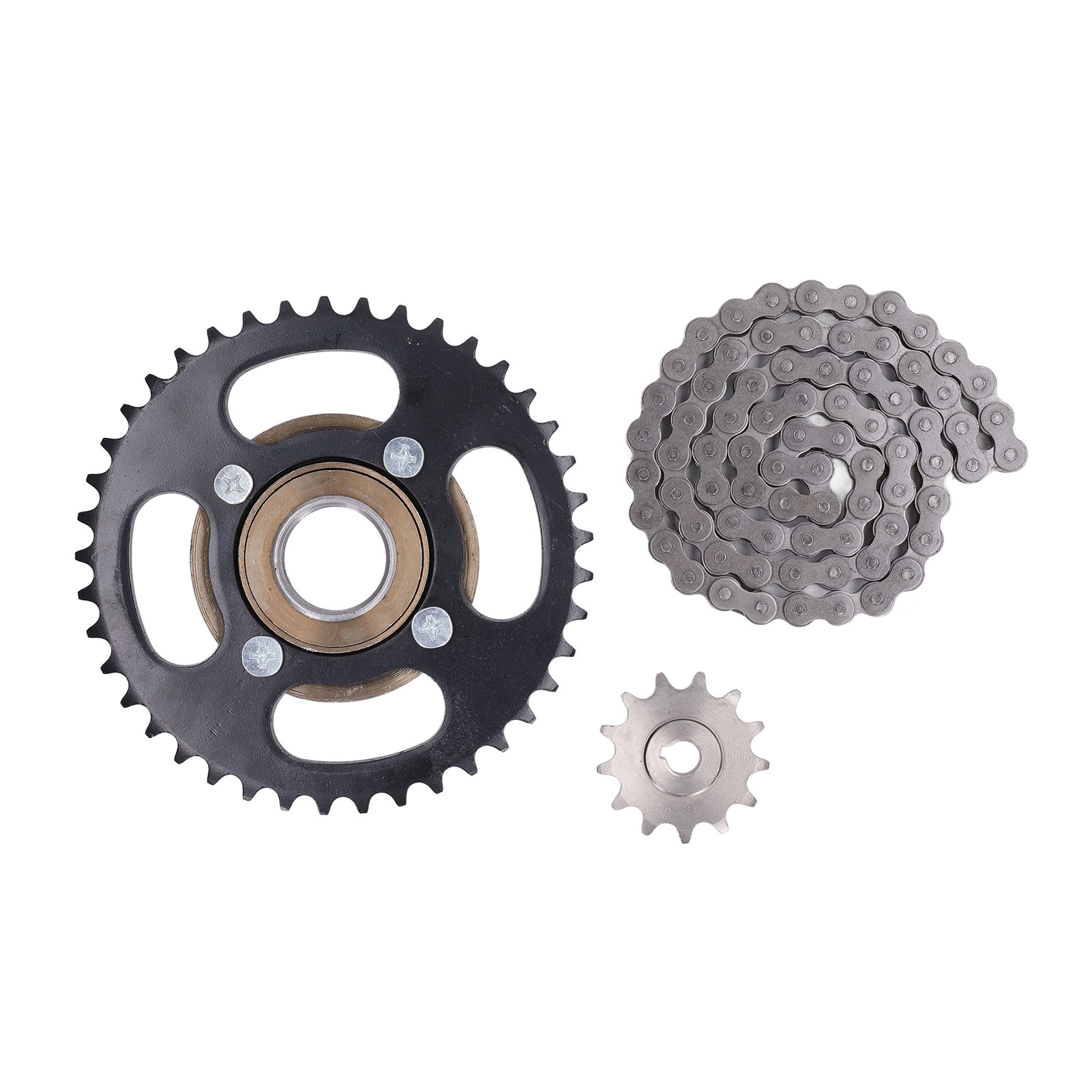 Kettenrad- Und Kettensatz Aus 420er Stahl, 76 Glieder, 13t Ritzel Vorne Und 41t Ritzel Hinten Für Motorräder Und Motorradumbauten.
