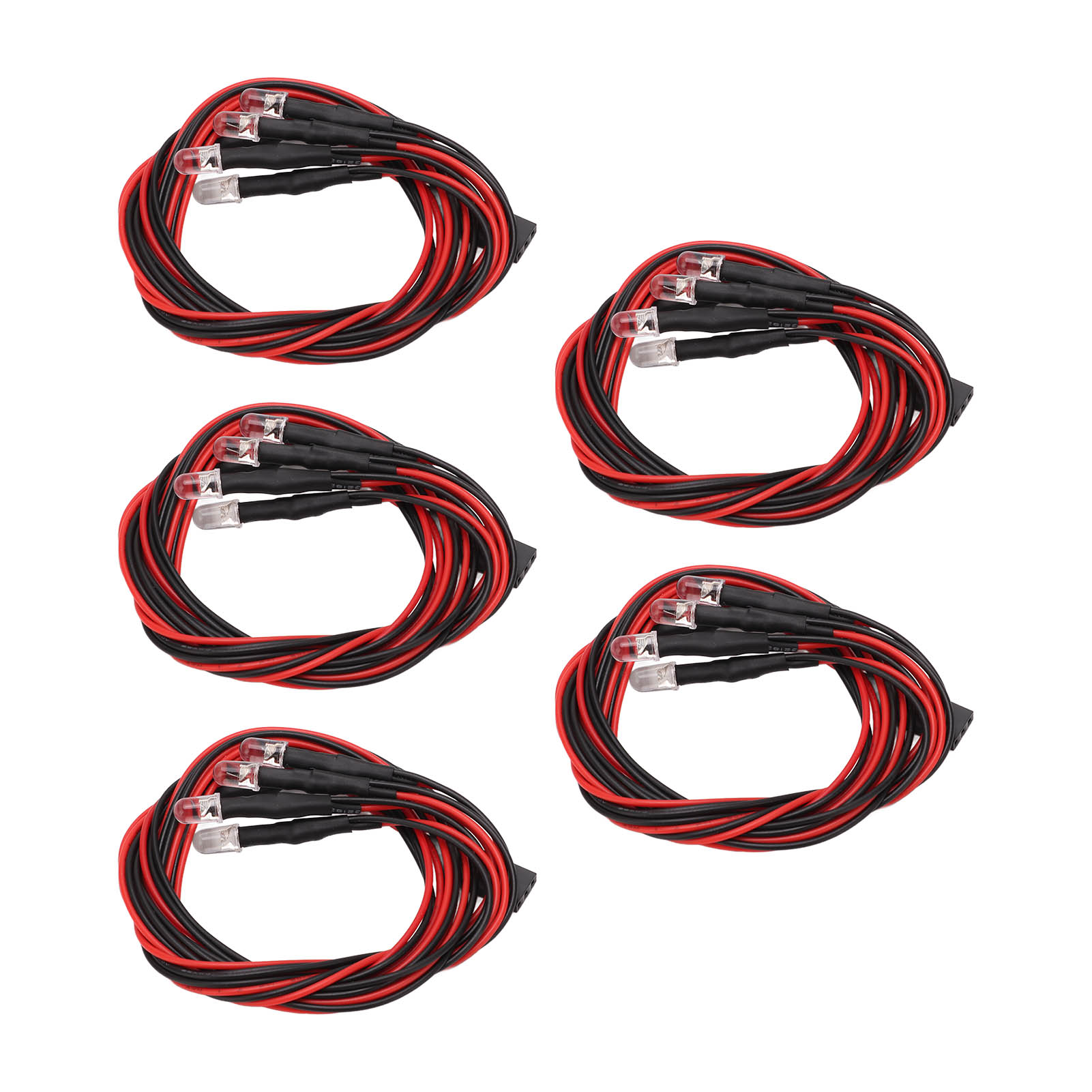 5-led-sets Für Rc-cars – 4 Helle 5-mm-leds In Weiß Und Rot – Beleuchtung Für Scheinwerfermodifikationen