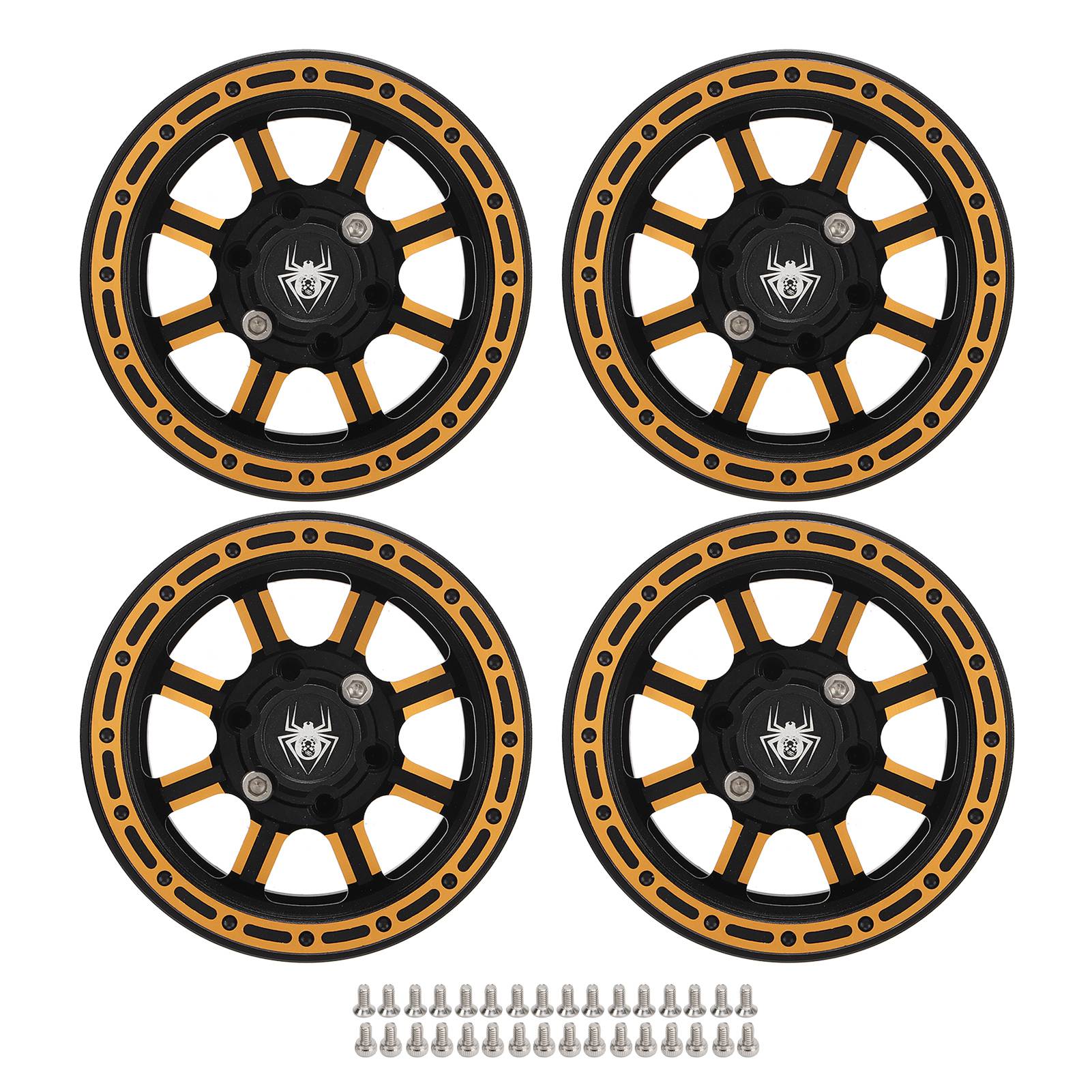 1,9-zoll-rc-räder Aus Cnc-gefräster Aluminiumlegierung, Schwerkraftreduzierung Für Axial Scx10, Gold