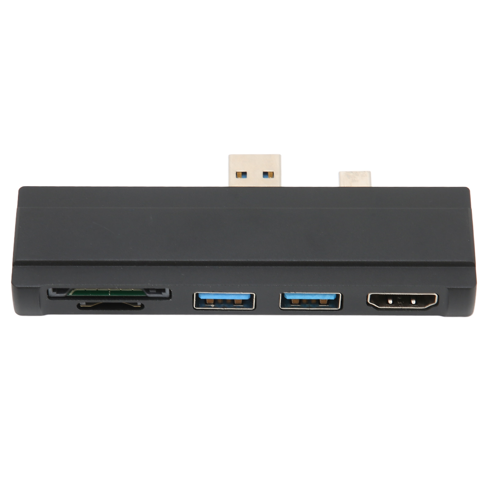5-in-1-speicherkartenleser (5 Gbit/s) Mit Usb-3.0-hub, Aluminiumgehäuse, 4k-auflösung, Kompatibel Mit Windows 10/xp, Schwarz