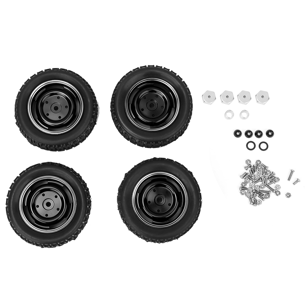 4-loch U-förmige Aluminiumfelge Für Gummireifen, Kompatibel Mit Mn D90 Mn-91 Fj-45 (schwarz Mn-024bl)