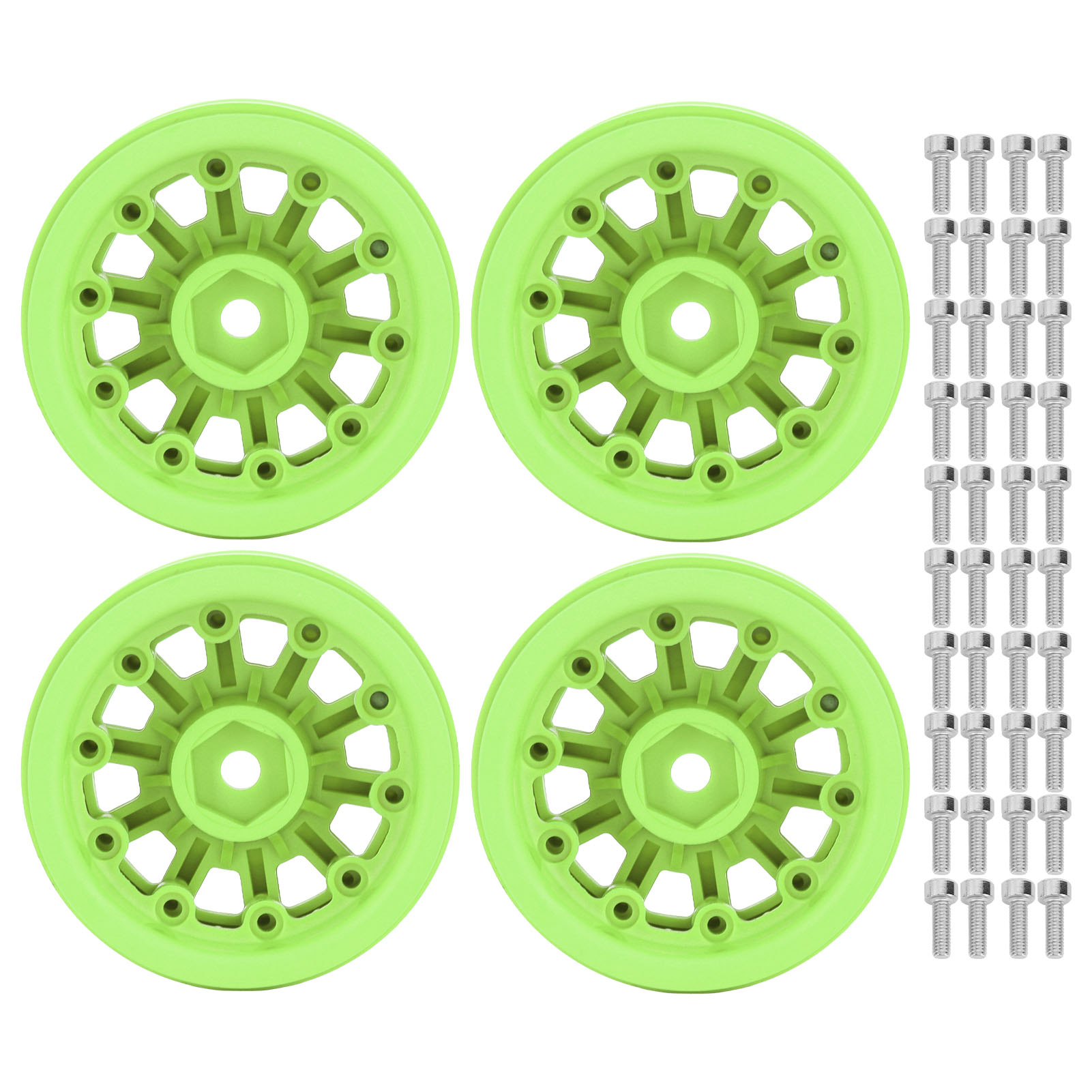 1,9 Zoll Kugellagerfelgen Für Axial Scx10 Und Traxxas Rc-cars, 1/10 Crawler, Grüne Farbe.