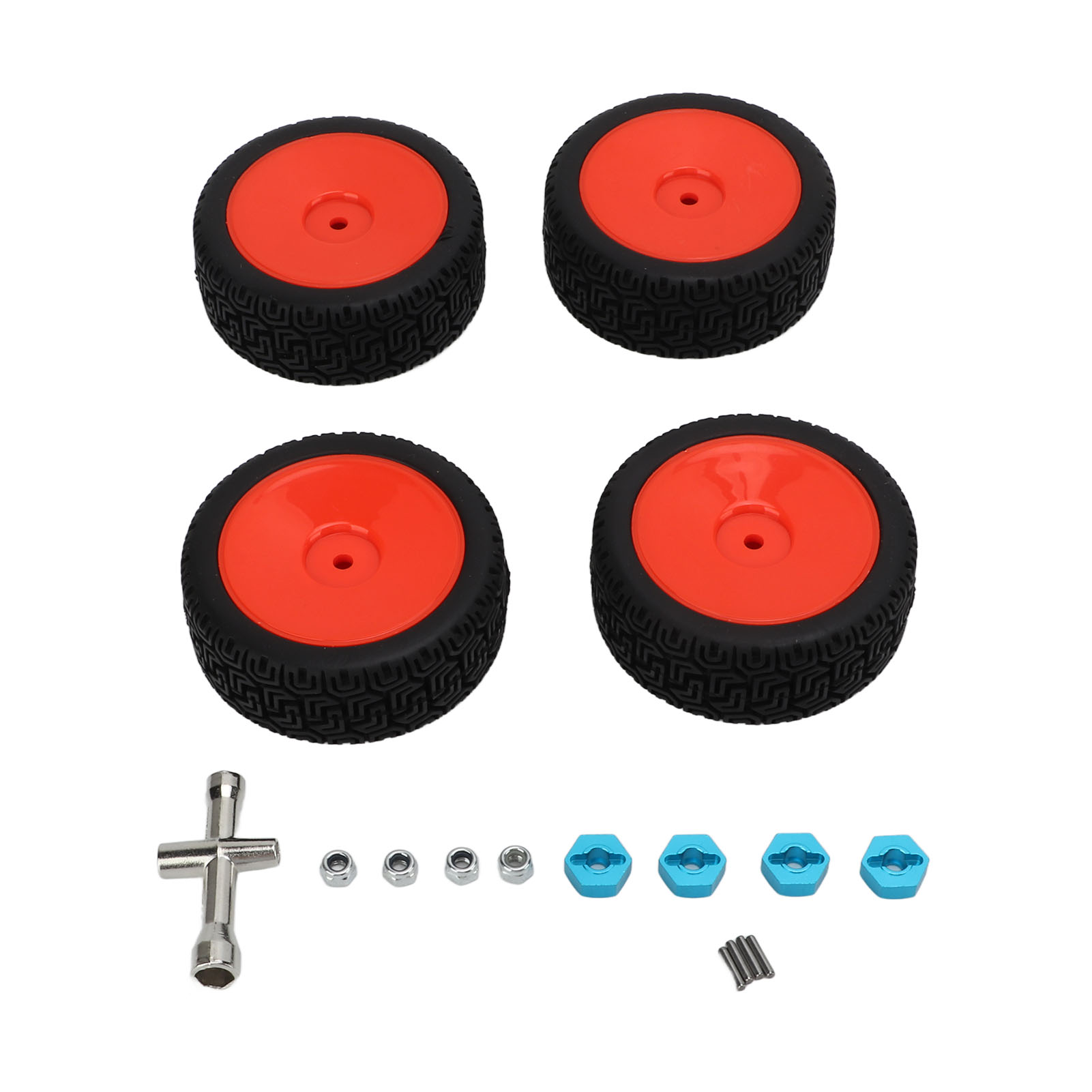Hochfeste Gummireifen Für 1/10 Rc-cars, Langlebig Und Rutschfest, Ideal Für Flat-sport-modelle - Rot (4er-set)