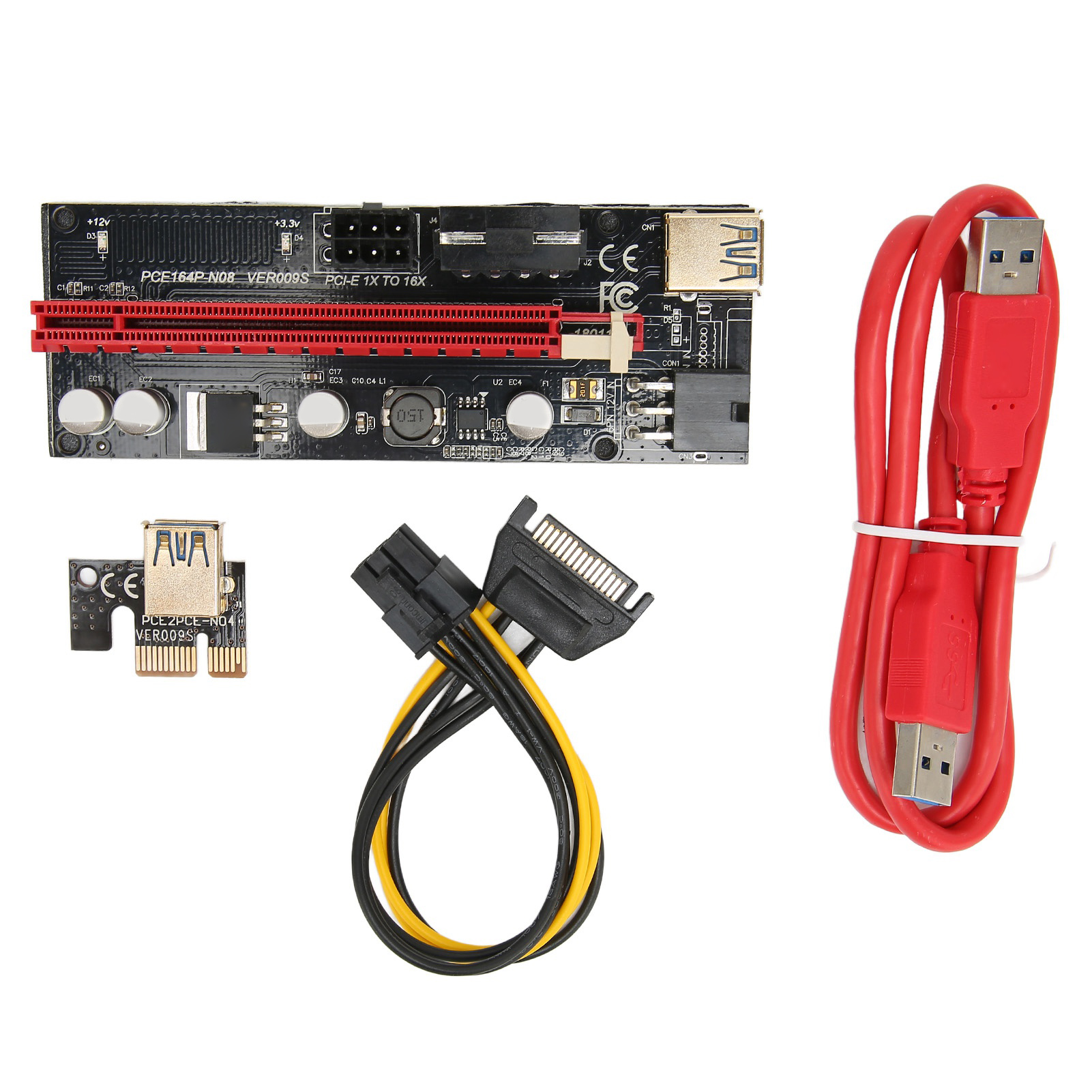 Pcie 1x- Bis 16x-erweiterungskarte Für Grafikkarten, 60 Cm Usb 3.0-kabel, Externes Netzteil, Stabil Und Sicher