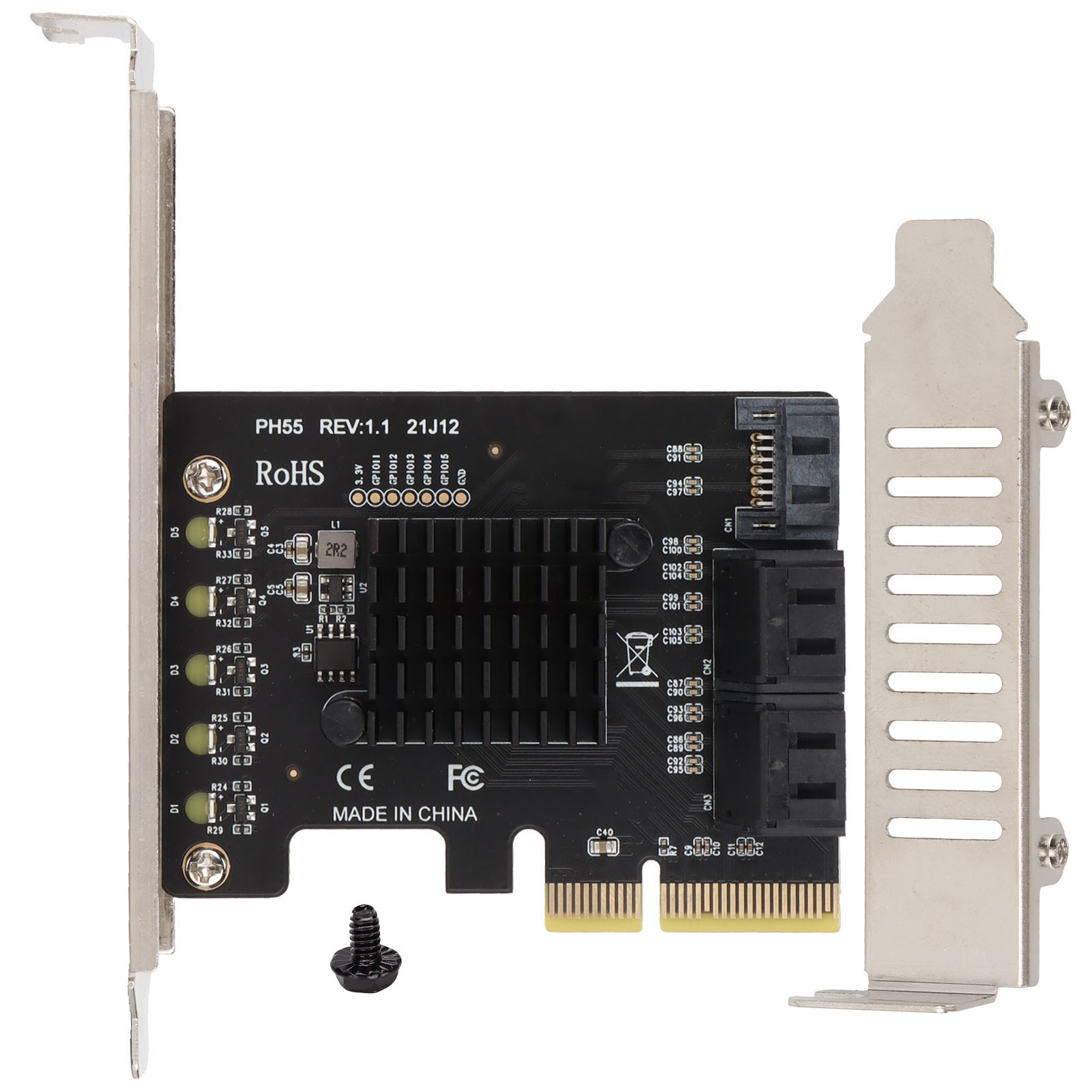 Pcie-zu-sata-6-gbit/s-erweiterungskarte Für Festplatten, Kompatibel Mit Windows, Macos Und Linux