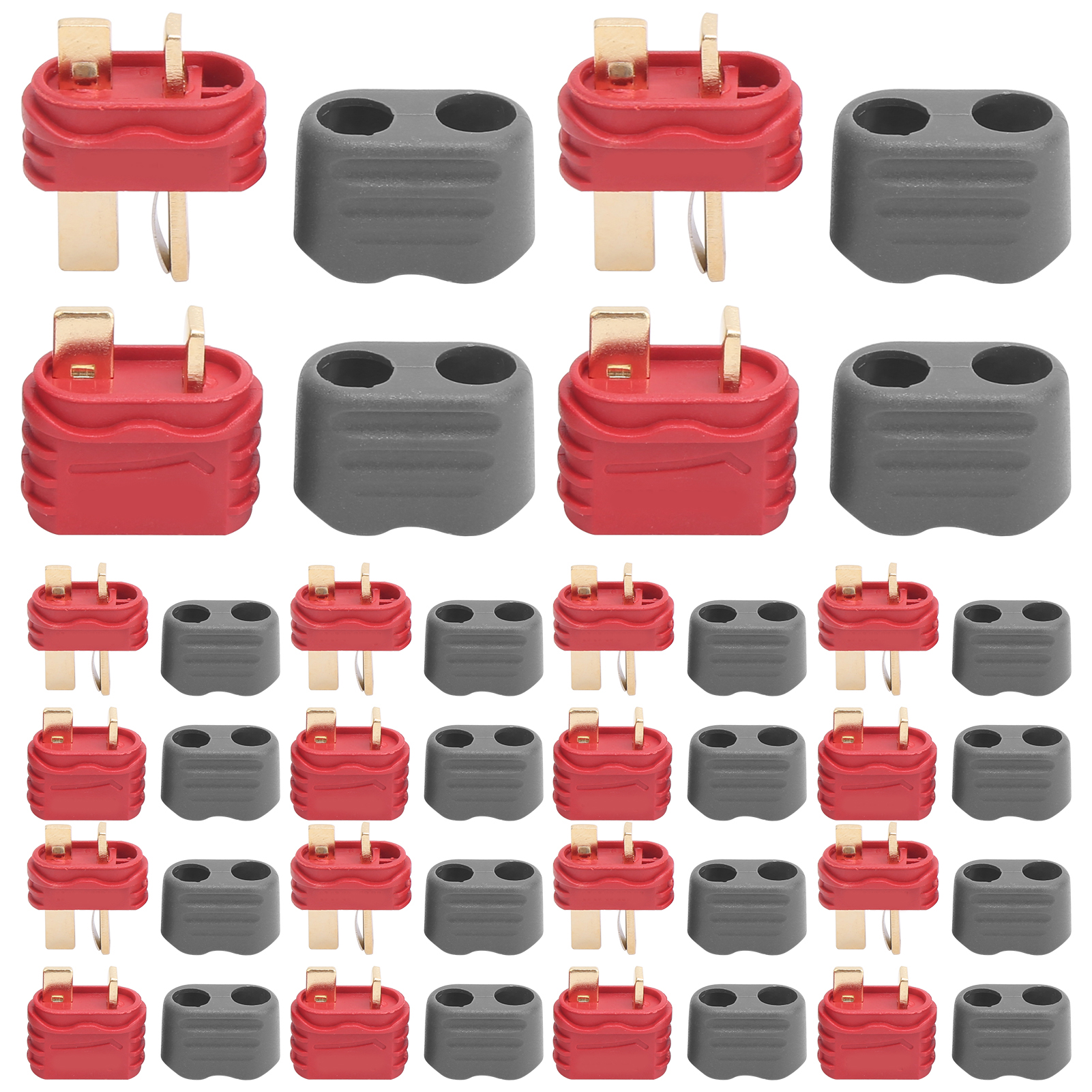10 Rc-t-stecker-adapter (männlich/weiblich) Mit Schutzhülle Für Ferngesteuerte Autos Und Flugzeuge