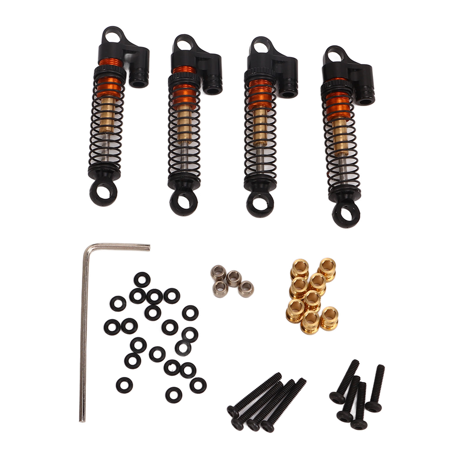Hochelastischer Cnc-gefräster Stoßdämpfer Aus Aluminiumlegierung Für Rc-modelle Fms Fcx24 1/18 Und 1/24 Offroad-cars, Schwarz