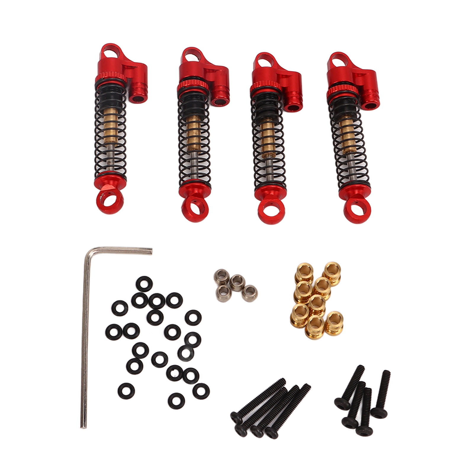 Hochelastischer Cnc-gefräster Teleskopstoßdämpfer Aus Aluminiumlegierung Für Fms Fcx24 1/18 1/24 Rc-cars, Rot