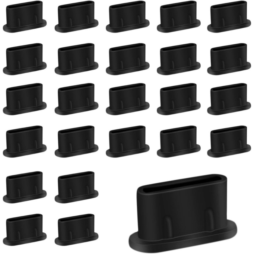 50 Stück Usb-c-schutzkappen, Abdeckungen Für Den Typ-c-ladeanschluss, Schwarz