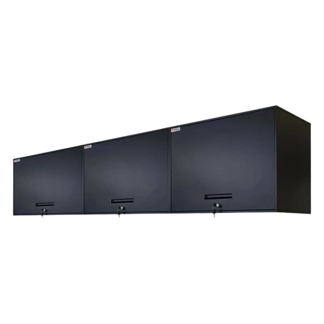 PROREGAL Mega Deal 3x Werkzeugschrank Elephant Metall Hängend Abschließbar Wandschrank 55x80x40Cm 2 Ebenen Schwarz Hängeschrank Werkstattschrank