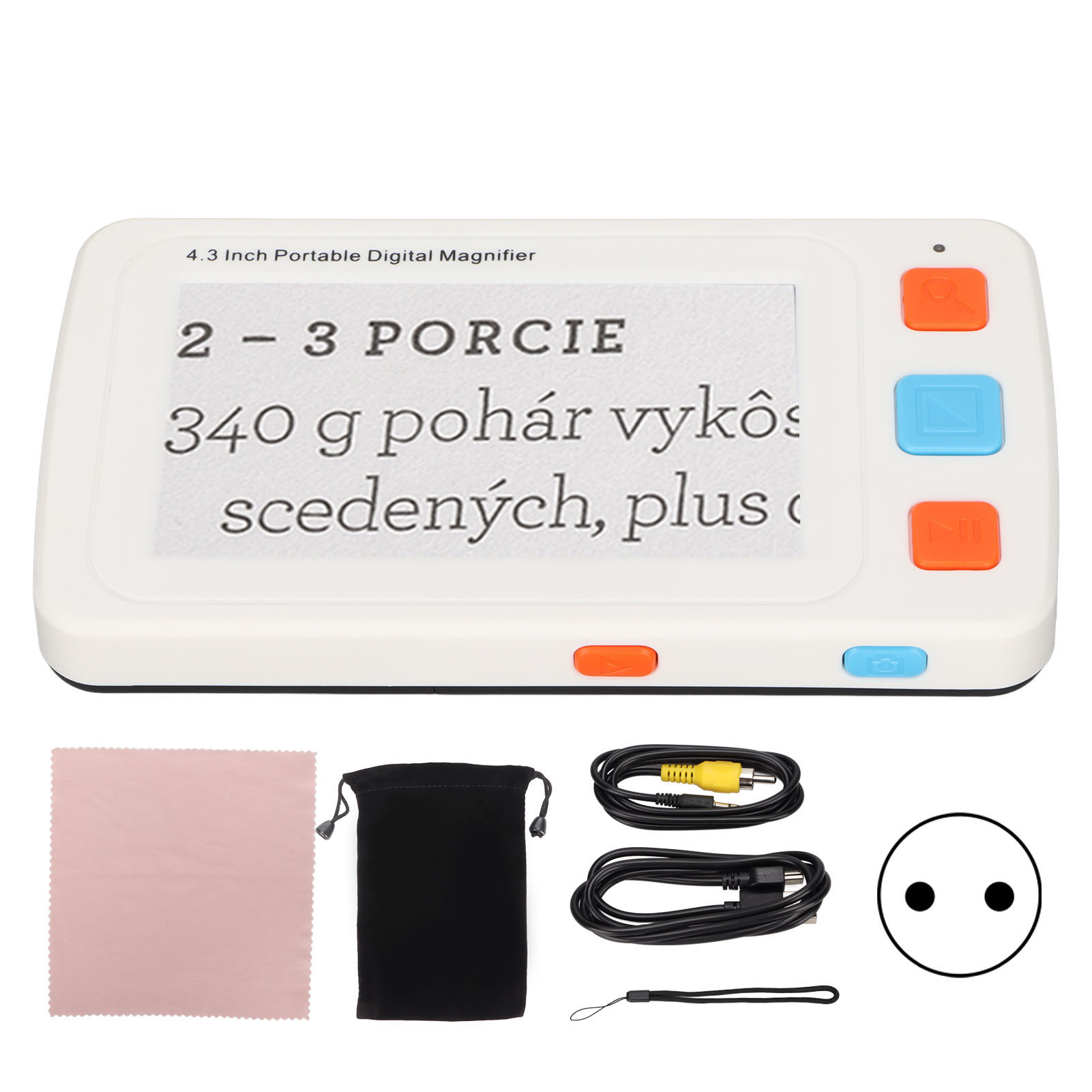 Ys010 Tragbare Elektronische Lupe Mit 4,3-zoll-lcd-bildschirm – Digitale Lesehilfe – 100–240 V Eu-netzteil
