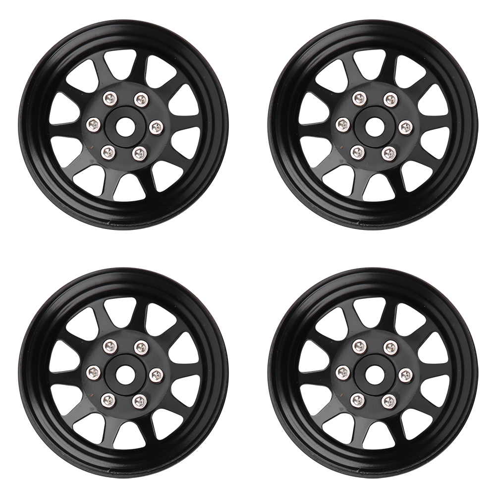 Schwarze Beadlock-felge Aus Metall Für Axial Scx10 Axi03007 90046, Rc-zubehör