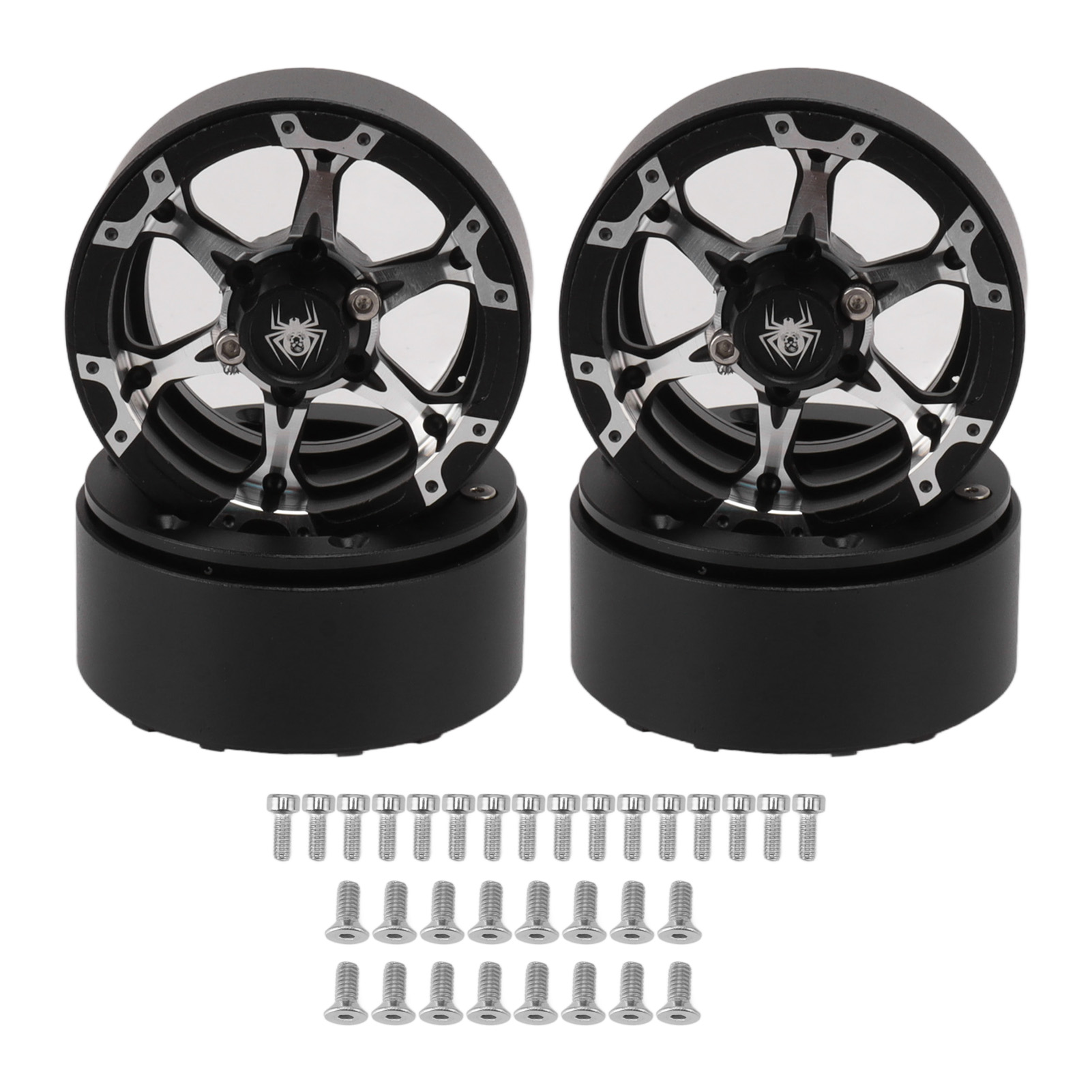 1,9 Zoll Rc-felge Mit Wiederverwendbarem Beadlock, Stabilem Silber/schwarzem Grip, Präzises Ersatzteil Für Traxxas Trx4.