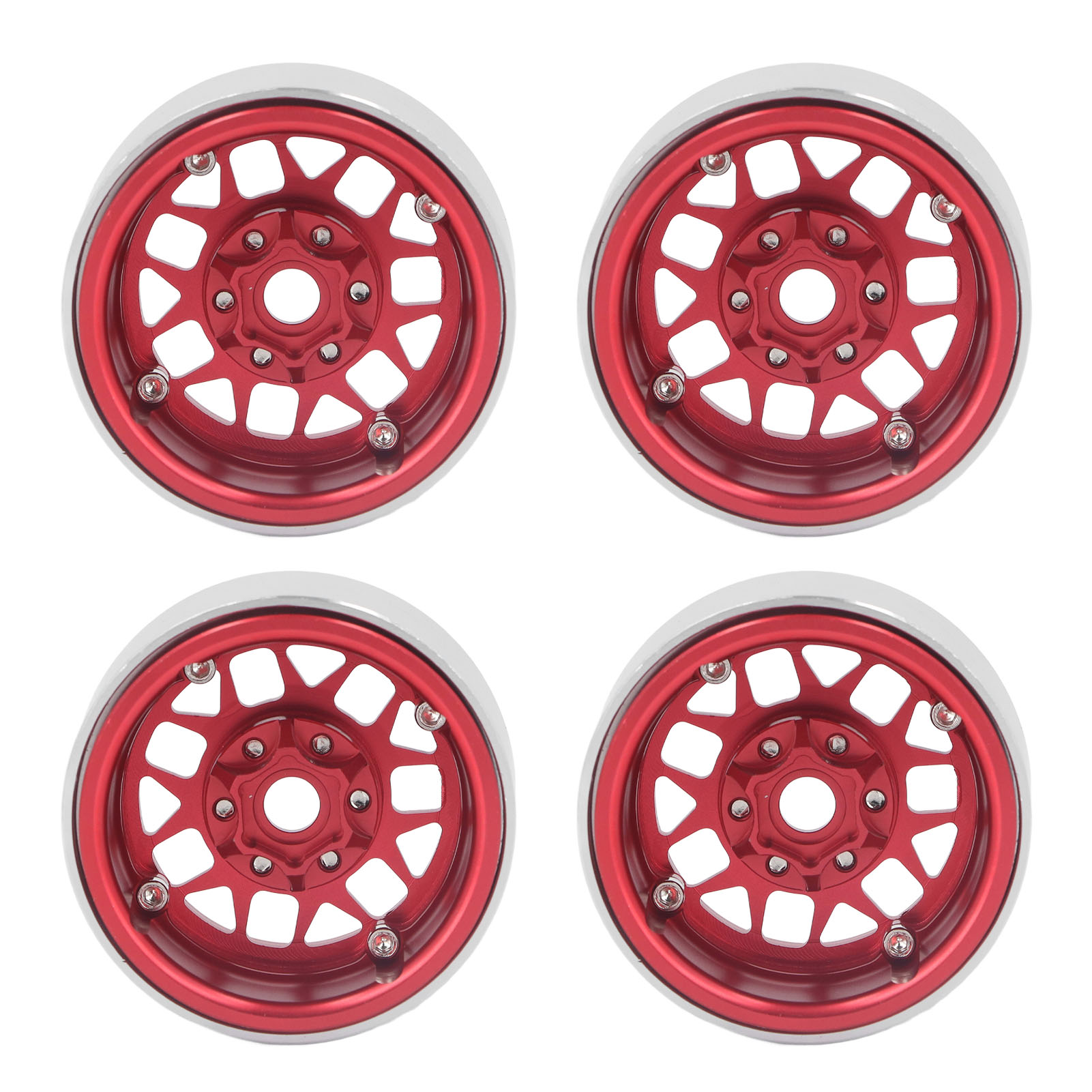 Stück 1,9-zoll-beadlock-felgen Aus Aluminiumlegierung Für Axial Scx10 90046 Axi03007, Rc-fahrzeug Im Maßstab 1:10 – Rot