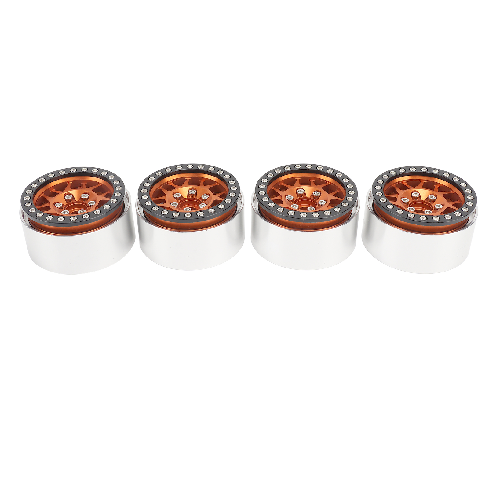 Stück 1,9 Zoll Cnc-gefräste Leichtmetallfelgen Für Axial Scx10, 1/10 Beadlock-felgen, Kompatibel Mit Redcat Mst, Orange